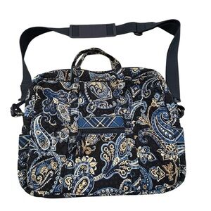 Vera Bradley Laptop Messenger Bag in Windsor Navy Pattern